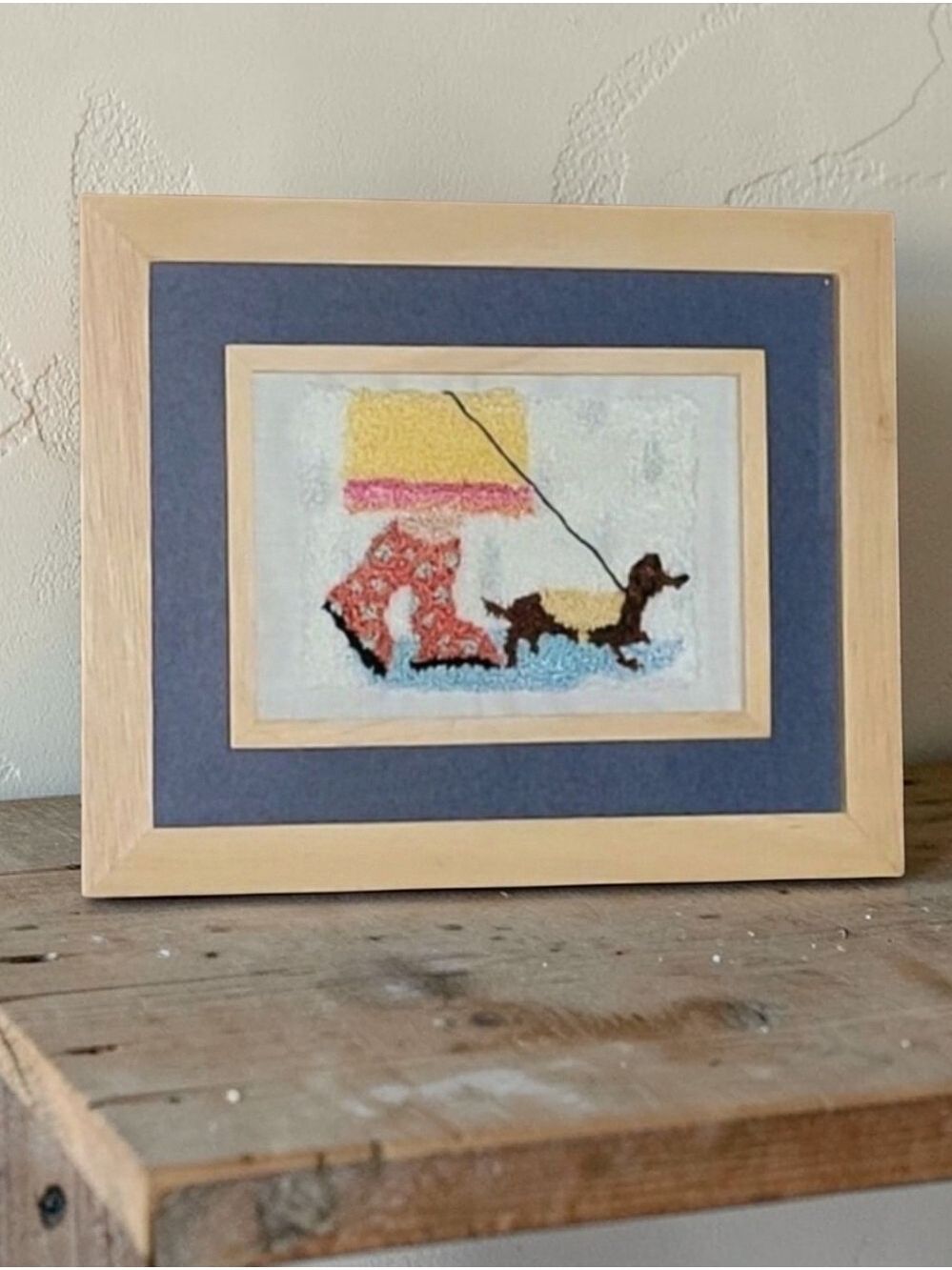 Handmade Needle Punch Art Dog Walk #CH8